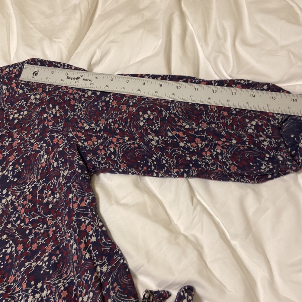 Caslon Floral Dress Size M 3/4 Sleeve Belted Boho Midi Nordstrom - Picture 12 of 14